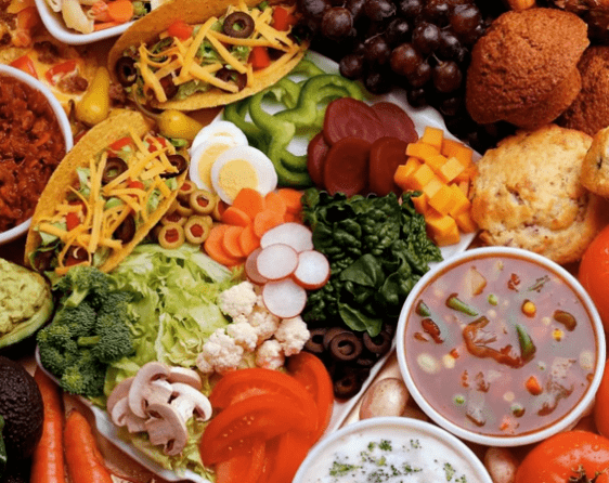 Eine Vielzahl von Ernährung